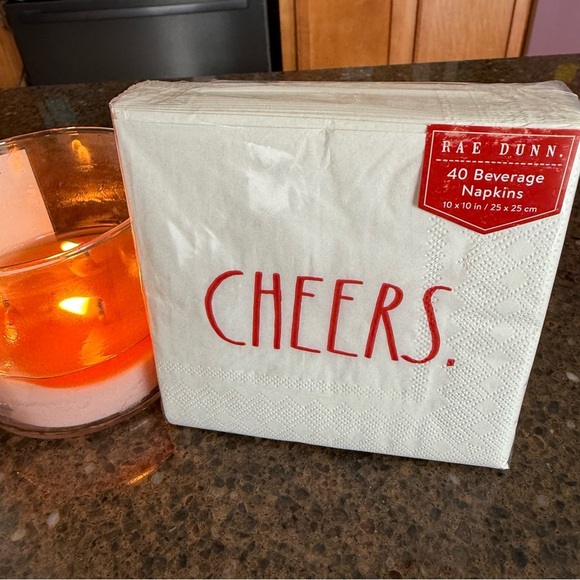 NEW SET of 2 Packs of 40 count Rae Dunn CHEERS Beverage Napkins (80 Total) - Picture 5 of 6